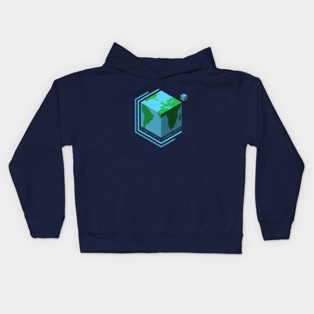 Cube Earth Community Kids Hoodie by CuriousCurios